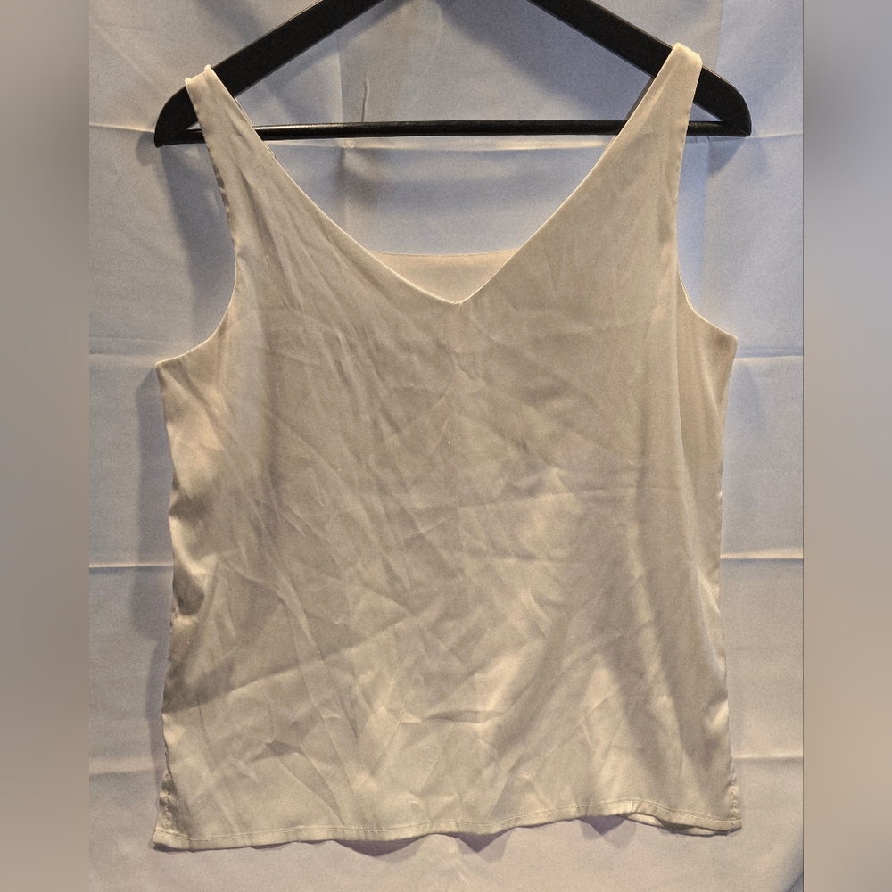 White V-Neck Tank Top